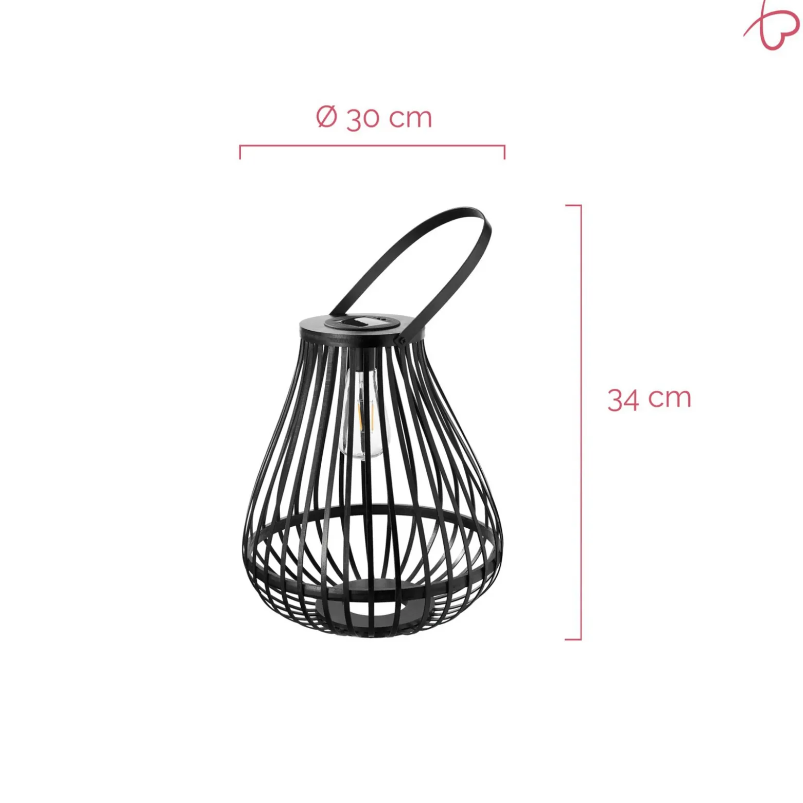 Lámpara de mesa solar LED Pauleen SUNSHINE SPARK, negra, 34 cm, IP44