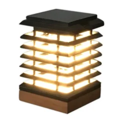 Lámpara de mesa solar LED Tekura de madera de teca