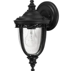 Lámpara de pared English Bridle, IP44, Ø 16,5 cm, negra