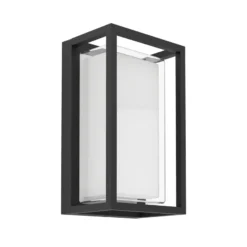 Lámpara de pared exterior con sensor LED EGLO GENOVESE, negra, 24 cm, IP65, CCT