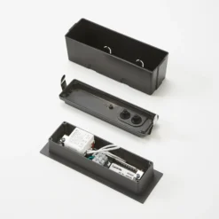 Lámpara de pared LED empotrable Lucande Loya, 23 x 8 cm, gris, IP54