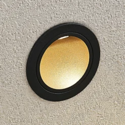 Lámpara de pared LED empotrable Pordis, IP65, redonda