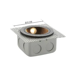Lámpara de pared LED empotrable Pordis, IP65, redonda