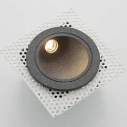 Lámpara de pared LED empotrable Pordis, IP65, redonda