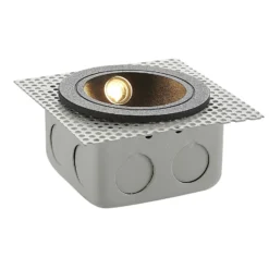 Lámpara de pared LED empotrable Pordis, IP65, redonda