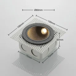 Lámpara de pared LED empotrable Pordis, IP65, redonda