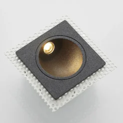 Lámpara de pared LED empotrable Pordis, IP65, angular
