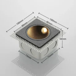 Lámpara de pared LED empotrable Pordis, IP65, angular
