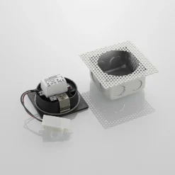 Lámpara de pared LED empotrable Pordis, IP65, angular