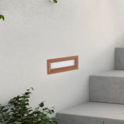 Lámpara de pared LED empotrable Lucande Lachlain, óxido, 25 cm, IP65