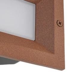 Lámpara de pared LED empotrable Lucande Lachlain, óxido, 25 cm, IP65