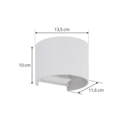 Lámpara de pared LED para exteriores Nivar de Lindby, redonda, blanca, de