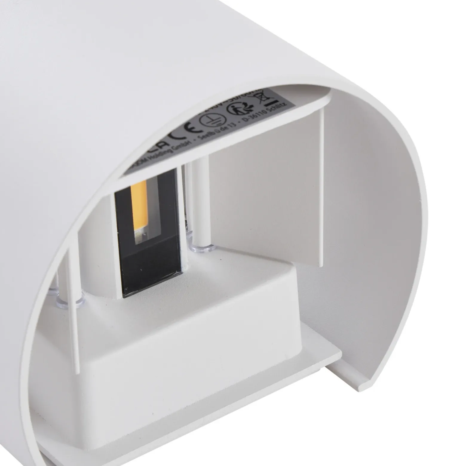 Lámpara de pared LED para exteriores Nivar de Lindby, redonda, blanca, de
