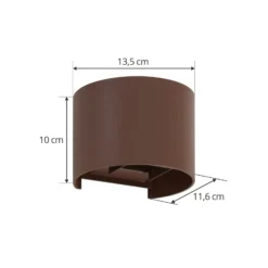 Lámpara de pared LED para exteriores Nivar de Lindby, redonda, óxido, metal,