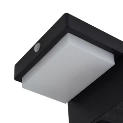 Lámpara de pared solar LED Eleazar de Lindby, negra, con sensor, atenuable