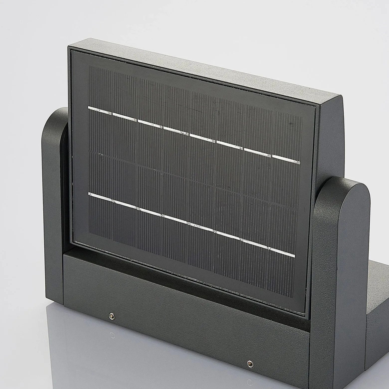 Lámpara de pared solar LED Lindby Sherin, color antracita, con sensor, IP54