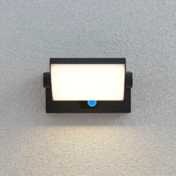 Lámpara de pared solar LED Lindby Sherin, color antracita, con sensor, IP54