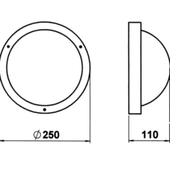 Lámpara de pared/techo exterior 297, negro, E27