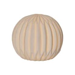 Lámpara de patio LED Sandy, Ø 25,5 cm pila de plástico blanco