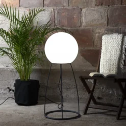 Lámpara de patio Mallorca 95 cm blanco/negro plástico/metal