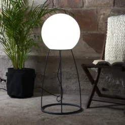 Lámpara de patio Mallorca 95 cm blanco/negro plástico/metal