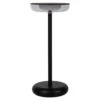 Lámpara de patio recargable LED Pasi negro altura 26cm tacto metal