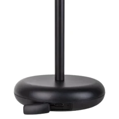 Lámpara de patio recargable LED Pasi negro altura 26cm tacto metal