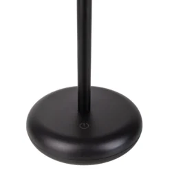 Lámpara de patio recargable LED Pasi negro altura 26cm tacto metal