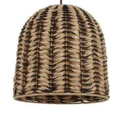Lámpara de pie exterior Lindby Taryn, marrón, plástico, IP44, 172 cm