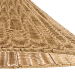 Lámpara de pie exterior Lucande Taniola, cónica, ratán, 195 cm, IP44