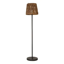Lámpara de pie LED Cesta 127cm marrón/negro plástico/metal