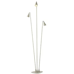 Lámpara de pie LED exterior Brisa, 3 luces, color caqui