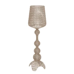 Lámpara de pie LED exterior Kartell Kabuki, gris paloma, IP44, atenuable
