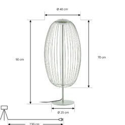 Lámpara de pie LED exterior Lucande Richi, verde, altura 90 cm, IP44