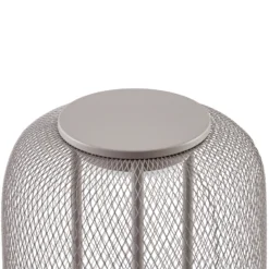 Lámpara de pie LED exterior Lucande Korvyn, gris piedra, 80 cm, IP44