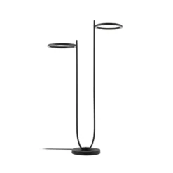 Lámpara de pie LED exterior Lucande Sylvara, negra, CCT, 2 luces