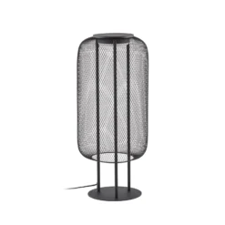 Lámpara de pie LED exterior Lucande Korvyn, negra, 80 cm, IP44