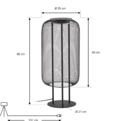 Lámpara de pie LED exterior Lucande Korvyn, negra, 80 cm, IP44