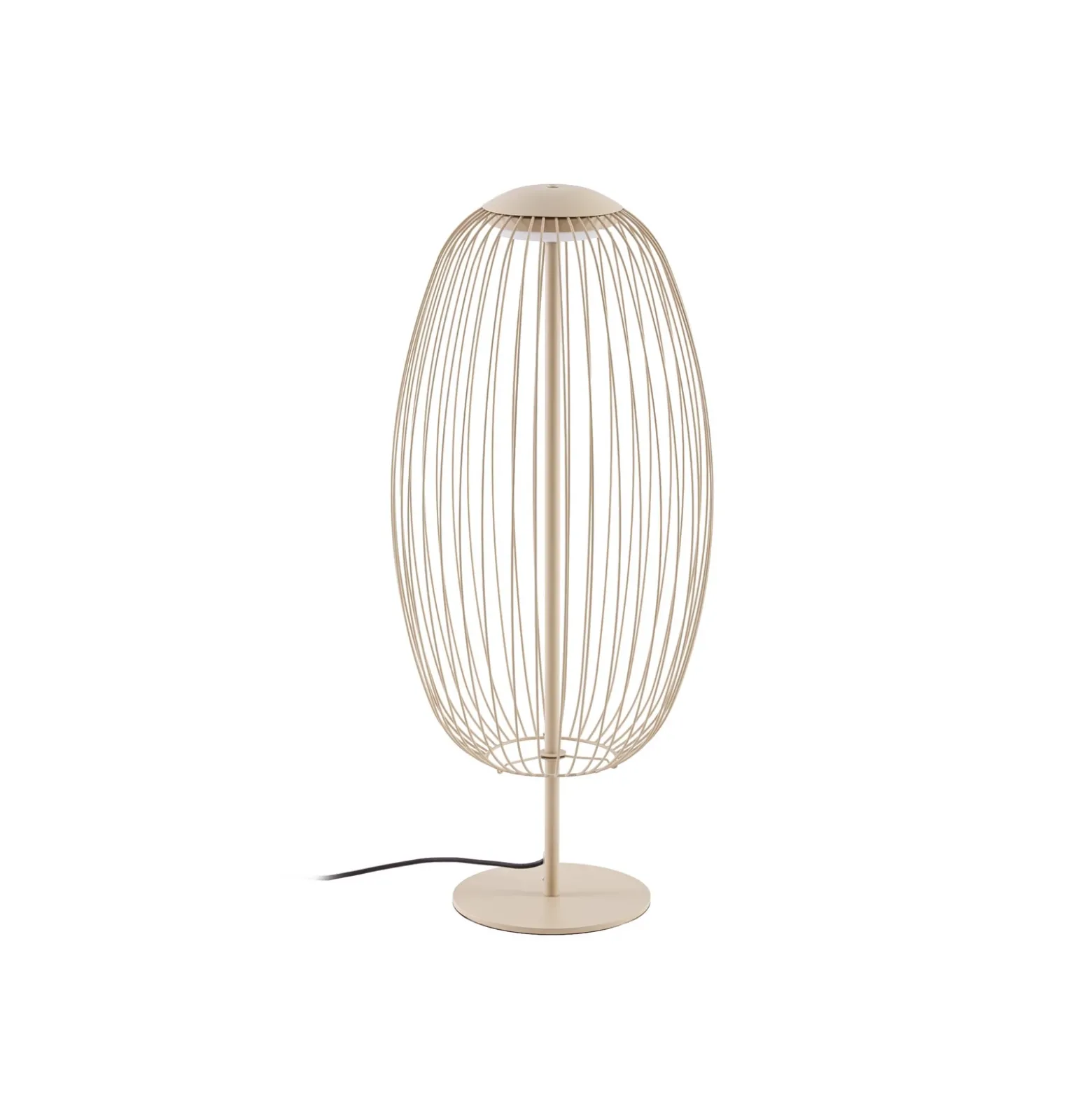 Lámpara de pie LED exterior Lucande Richi, color beige, altura 90 cm, IP44