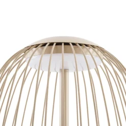 Lámpara de pie LED exterior Lucande Richi, color beige, altura 90 cm, IP44