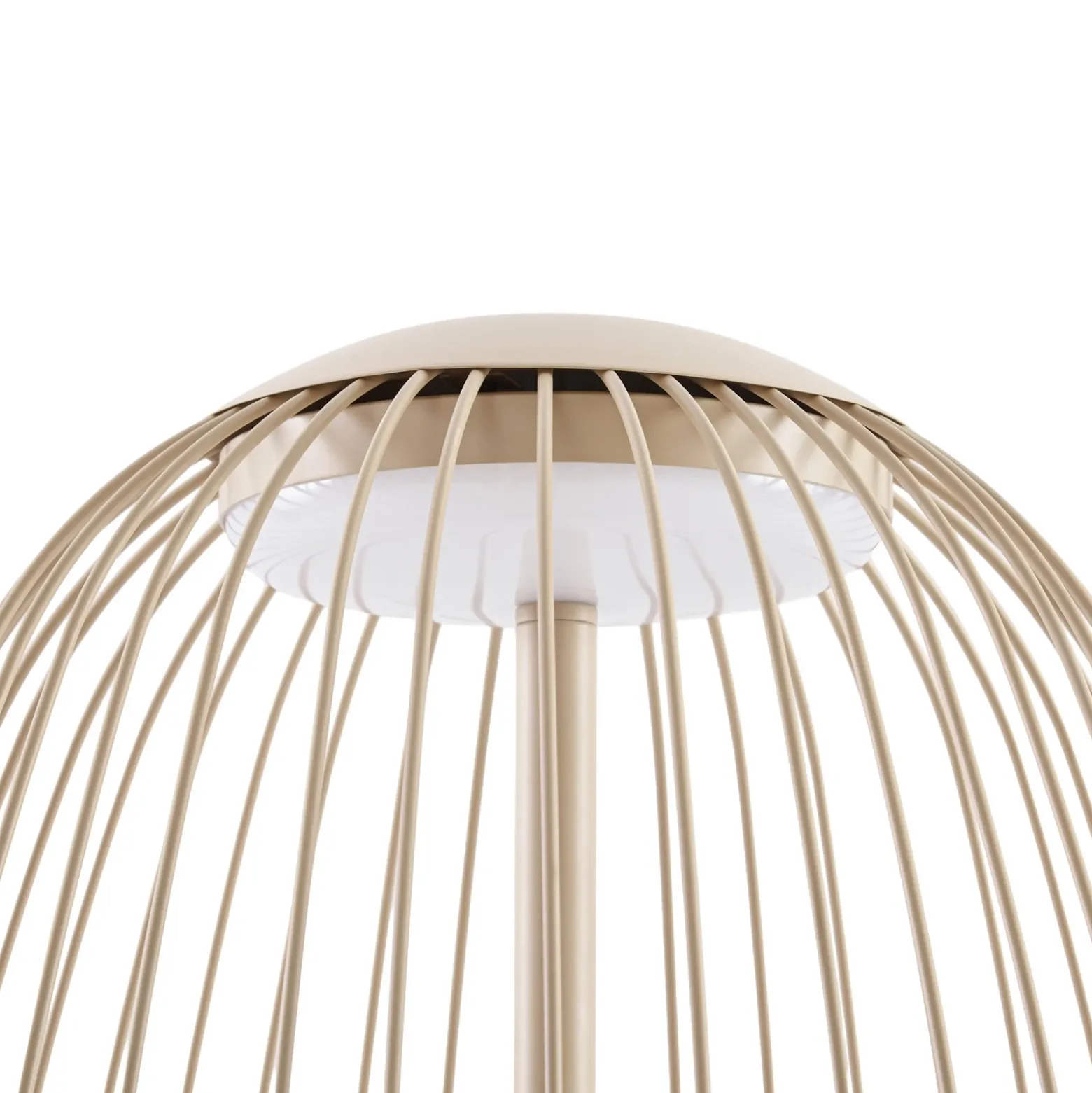 Lámpara de pie LED exterior Lucande Richi, color beige, altura 90 cm, IP44