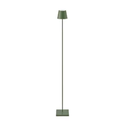 Lámpara de pie LED recargable Nuindie IP54 120 cm redonda USB-C abeto verde