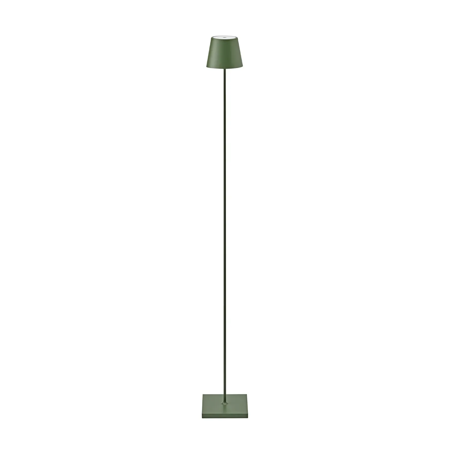 Lámpara de pie LED recargable Nuindie IP54 120 cm redonda USB-C abeto verde