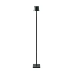 Lámpara de pie LED recargable Nuindie IP54 120 cm redonda USB-C negra