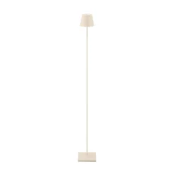 Lámpara de pie LED recargable Nuindie IP54 120 cm redonda USB-C dune beige