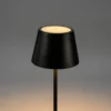Lámpara de pie LED recargable Pomezia, negra, 124 cm, IP54, USB