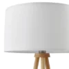 Lámpara de pie Lindby Adamio, Ø 45,5 cm, blanca, textil, trípode