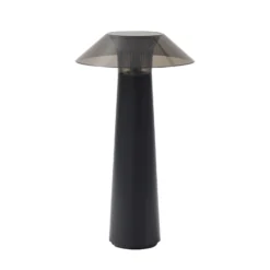 Lámpara de sobremesa recargable LED Lindby Gomba, negra, atenuable