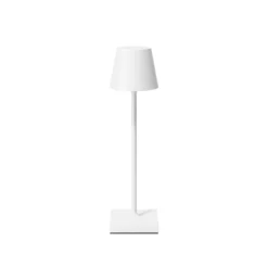 Lámpara de sobremesa recargable LED de bolsillo Nuindie, blanca, IP54, atenuable