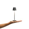 Lámpara de sobremesa recargable LED de bolsillo Nuindie, grafito, IP54,